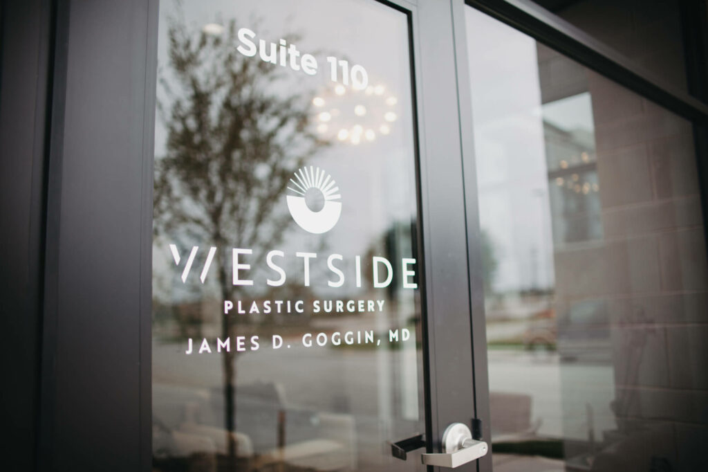 Westside Plastic Surgery glass entry doors.